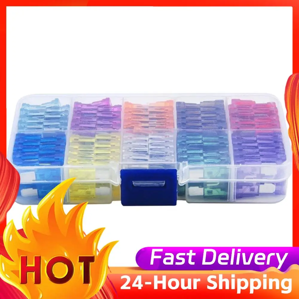 100Pcs Car Fuses 2A 3A 5A 7.5A 10A 10 Types Blade Type  Set 15A 20A 25A 30A 35A Blade Type  Assorted Kit