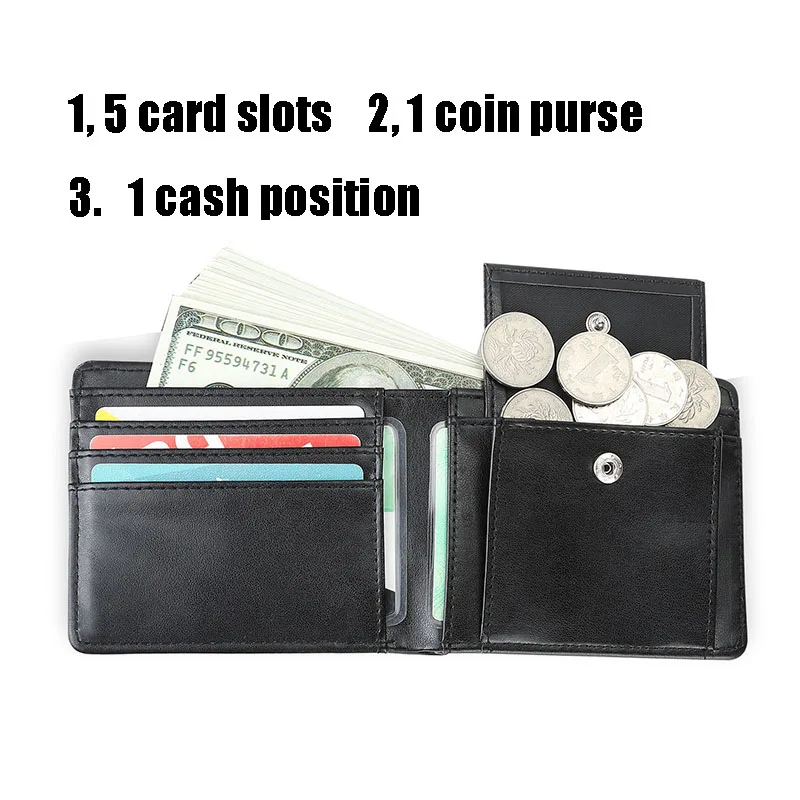 PU leather Wallet Classic Men's Bifold Wallet credit card holder Case coin purse Money Bag image 3