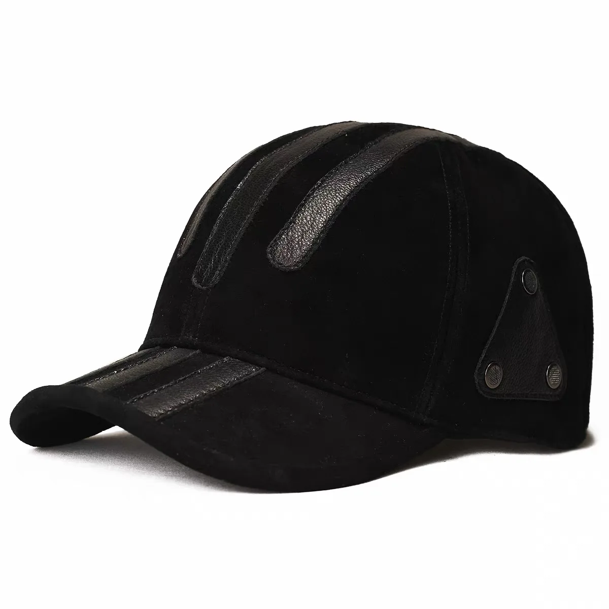 2026 Retro Fashion Men Suede Real Leather Baseball Caps Sheepskin Men Youth Duck Tongue Dad Hats Bombe Adjustable