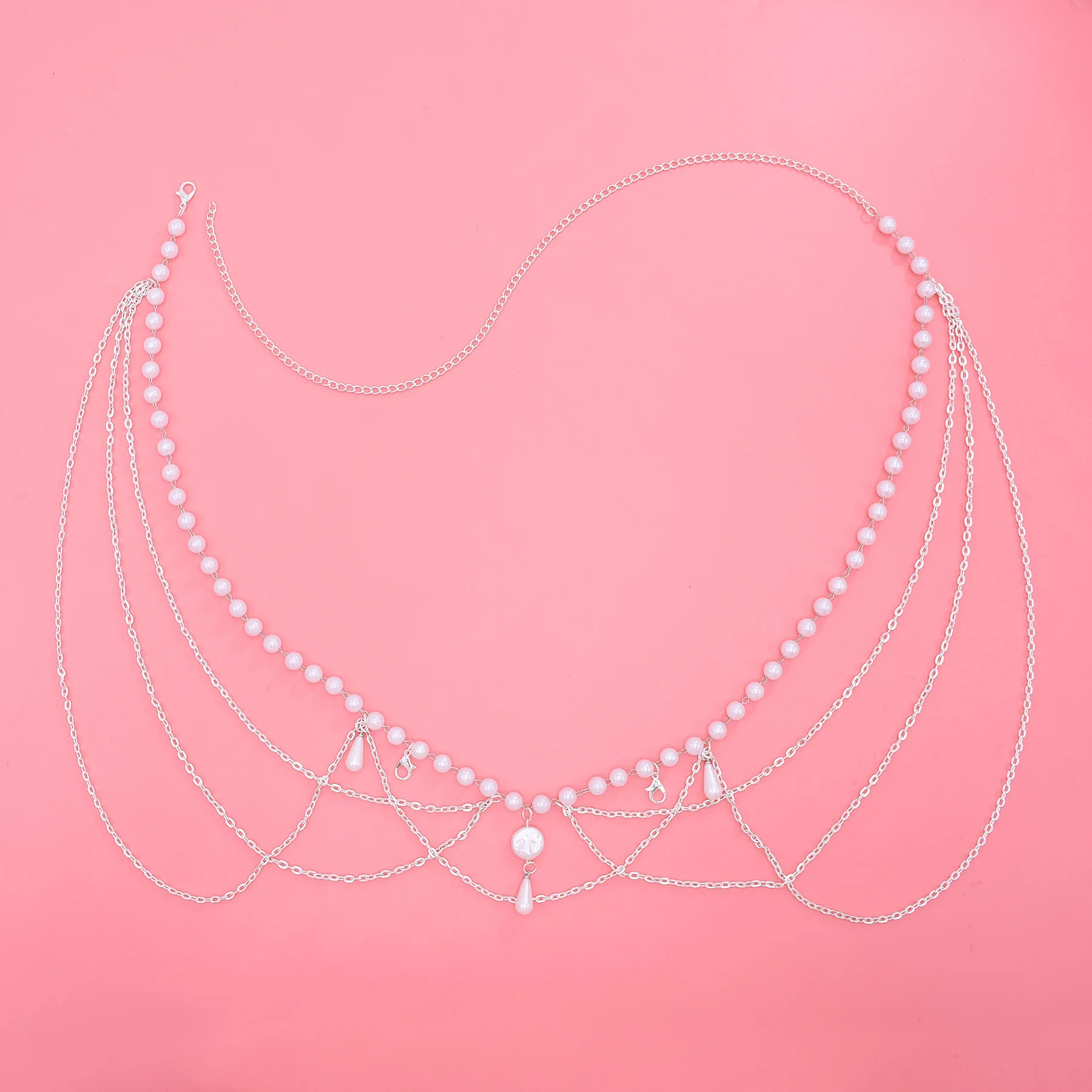 

Gothic Multi Layer Chain Waist Belt Imitation Pearl Water Drop Tassel Charm Belly Waist Decoration for Women Sexy Body Jewelry