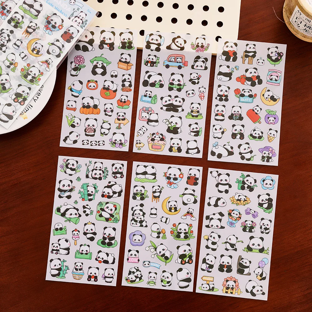 6sheet 1pcs Creative Cartoon Stickers Student Cute Gooka Hand-painted Stickers High-value Stationery DIY Hand-painted Stickers