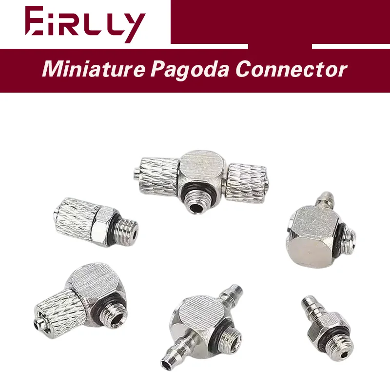 5PCS 10PCS Mini Pagoda Joint Straight Bend PC/PL4/6-M3-M5-M6 Pneumatic Hook Quick Connector