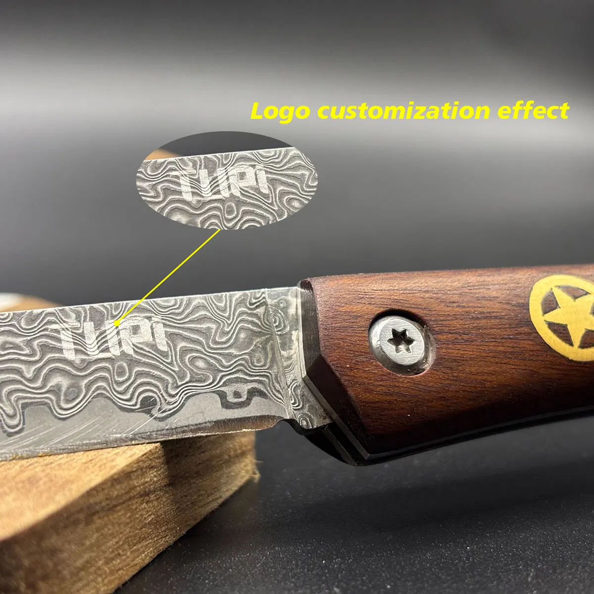 

50pcs Customizable Logo | Folding Damascus Pocket Knife, High Hardness Multifunctional Mini Camping Knife, Portable Outdoor Tool