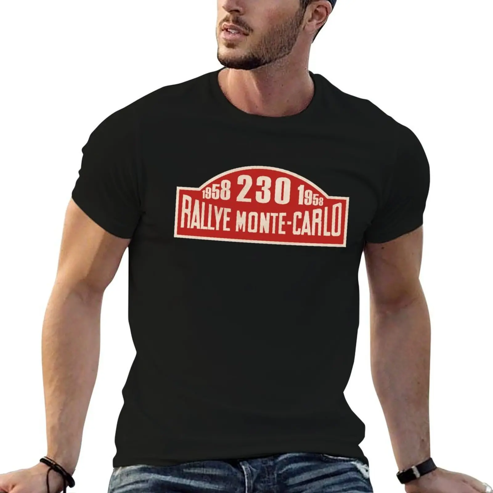 

Rallye Monte Carlo 1958 Sign T-Shirt t shirts with prints black cotton t-shirt plain for man package T-Shirt