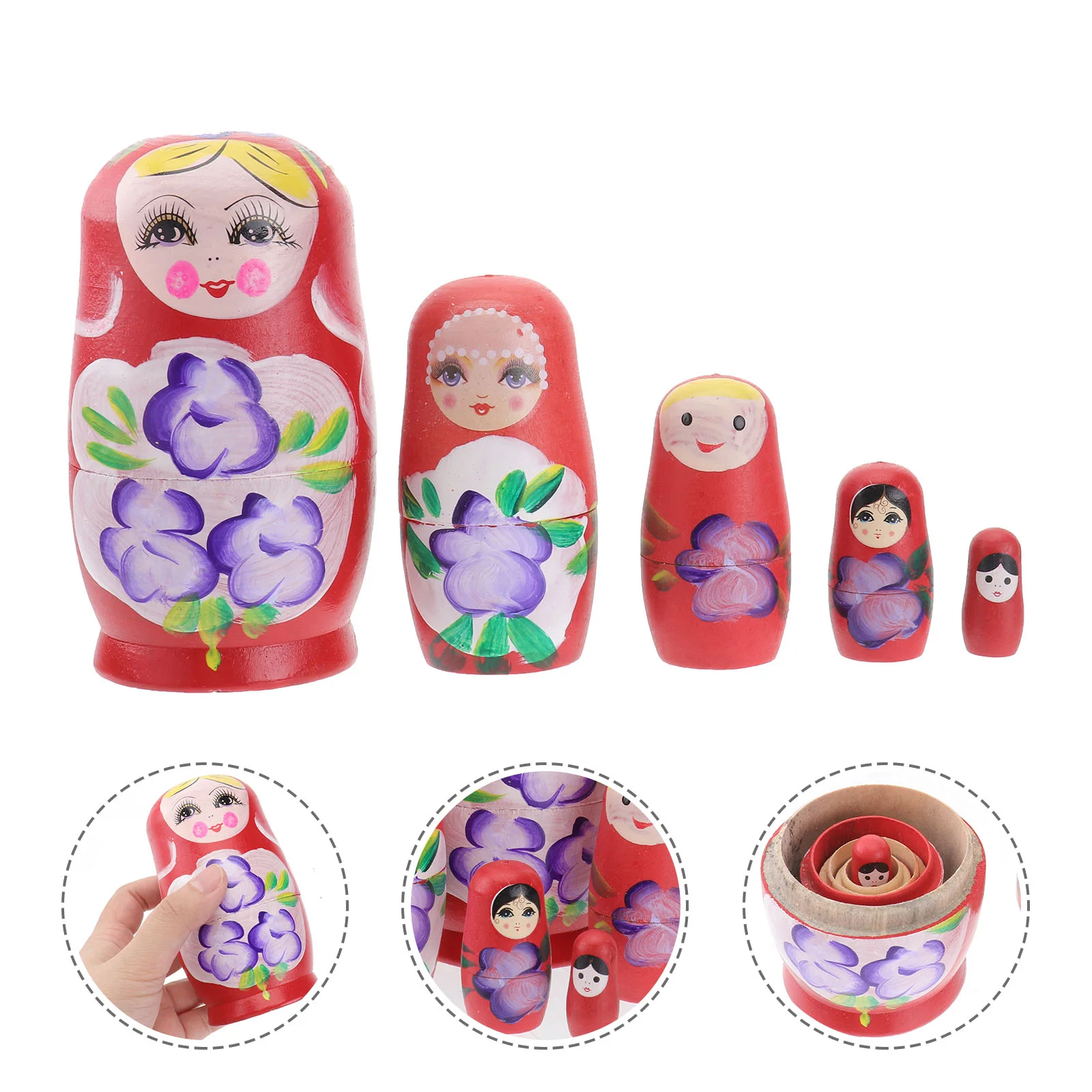 Wooden Russian Matryoshka Creative Toys Nesting Doll Chic Home Adornment Cute Wood Russian Montessori Funny Gifts