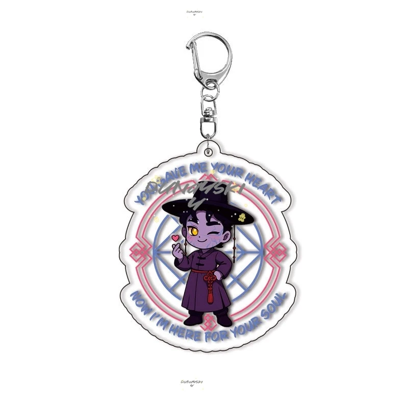 KPop Demon Hunters HUNTRX llavero acrílico Rumi Mila Zoe Anime Cosplay accesorio niños Jinu bebé Halloween