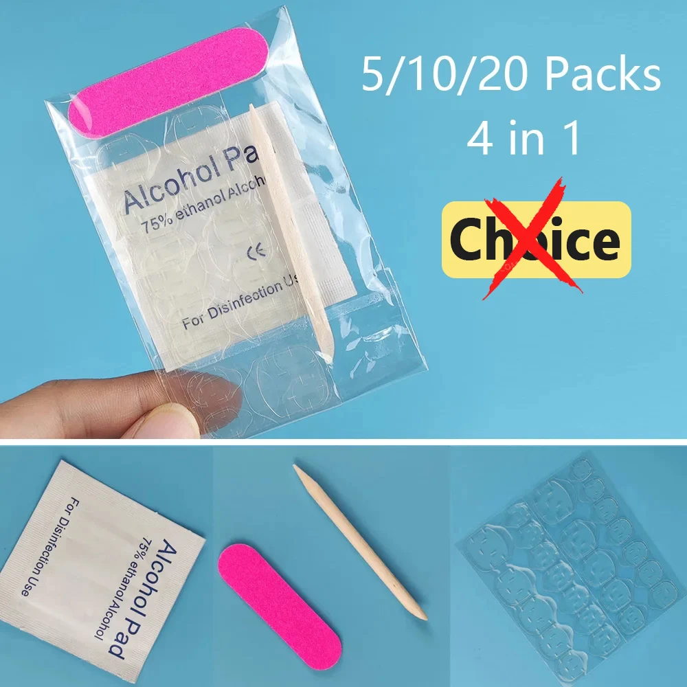 

Only Charge You One Shipping Fee 5/10/20 Packs of Press on Nail Accessories Nail Adhesive Nail File Cuticle Pusher Wet Pet