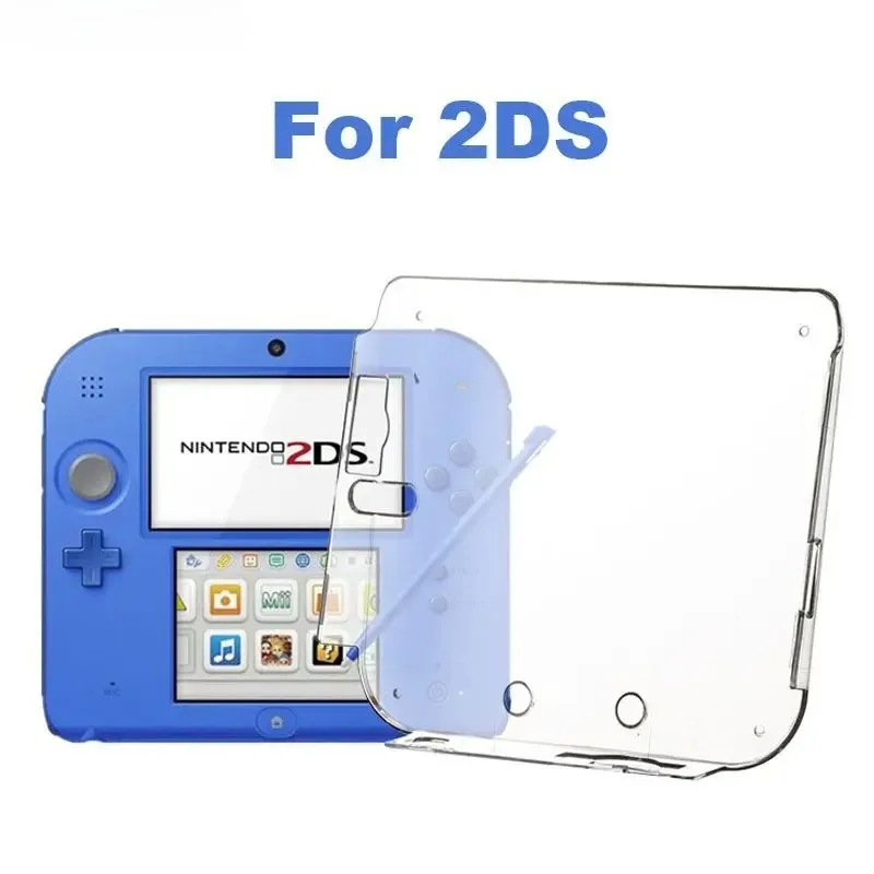 1piece Clear Crystal Protective Case Cover Hard Shell Skin for 2DS + Anti Dust Film For Nintendo 2DS Screen protector