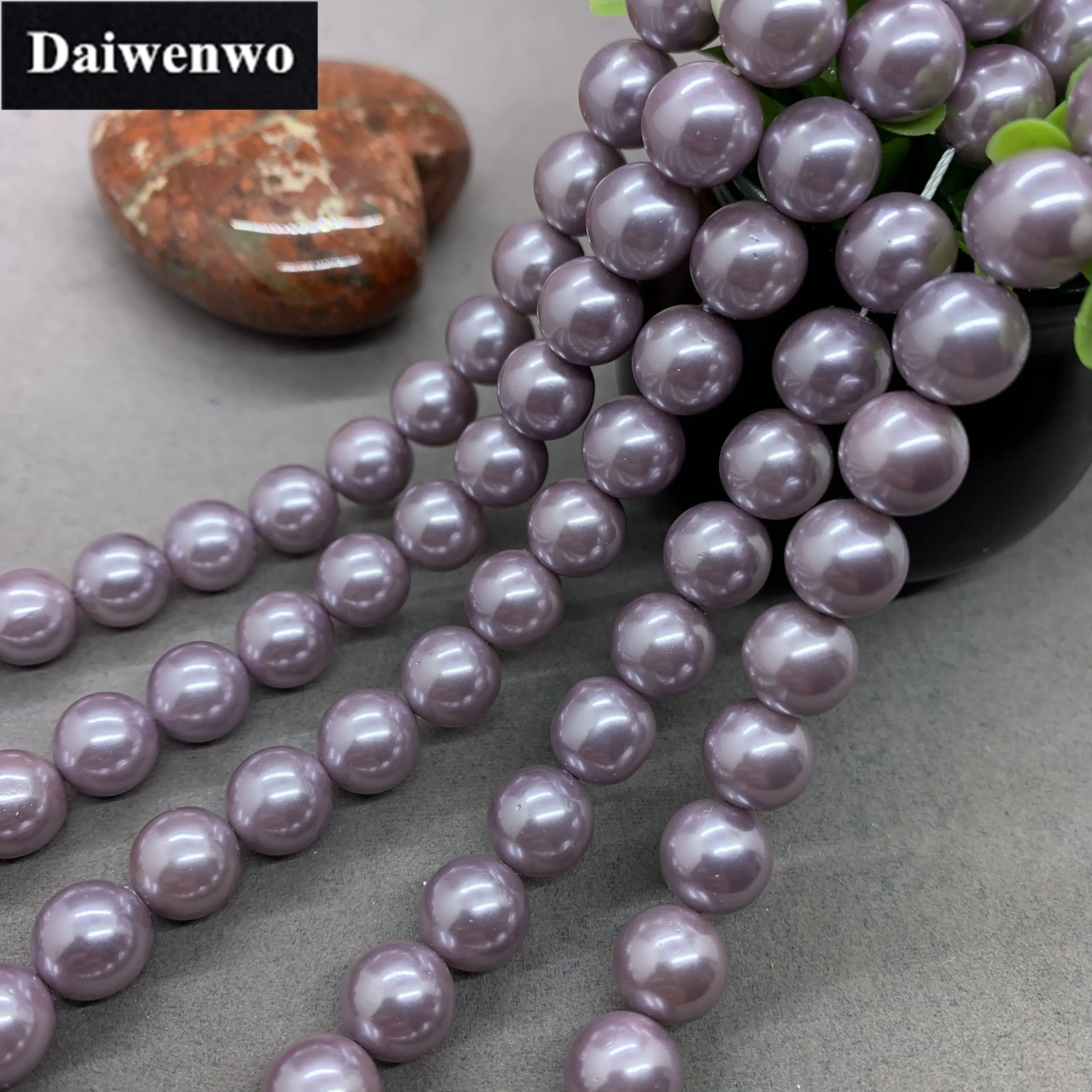 Natural Plating Purple Ocean Shell Pearl Bead 6-12mm Round Loose DIY for Jewelry