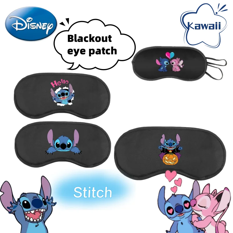 

Disney Stitch Cute Black Solid Color Printed Eye Mask Creative Anime Character Kawaii Sleep Blackout Eye Mask Unisex Wholesale