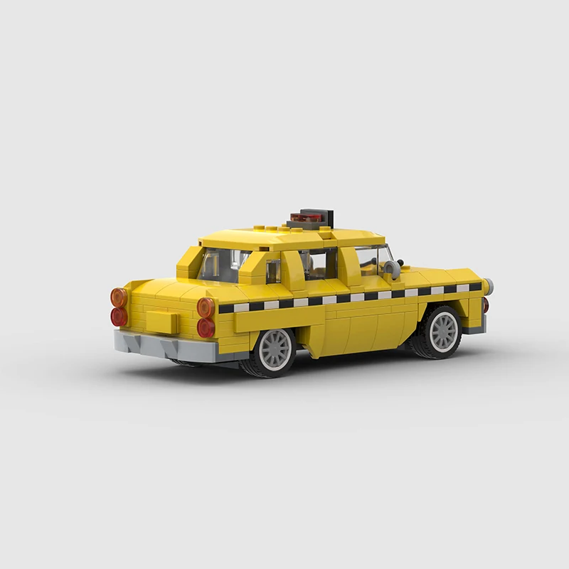 Ville Taxi véhicule voiture de Sport cabine jaune MOC blocs de construction briques supercar course route bricolage jouets éducatifs enfants
