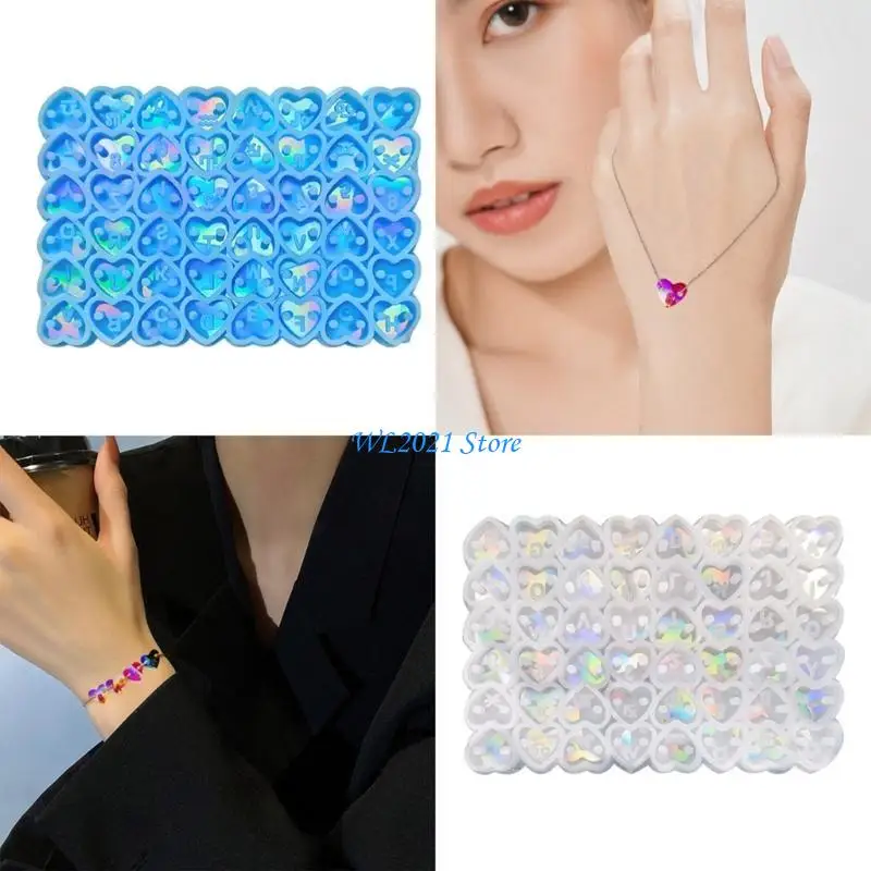 

G5GC Double Hole Heart Mold Bracelet Pendant Silicone Mold Resin Mold