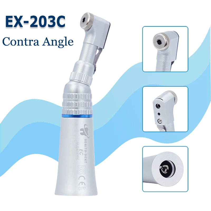 1PCS 1:1 Dental Latch Type Contra Angle Low Speed Handpiece Fit E-type Air Motor Dentistry Lab Polishing Tools 22000-27000RPM