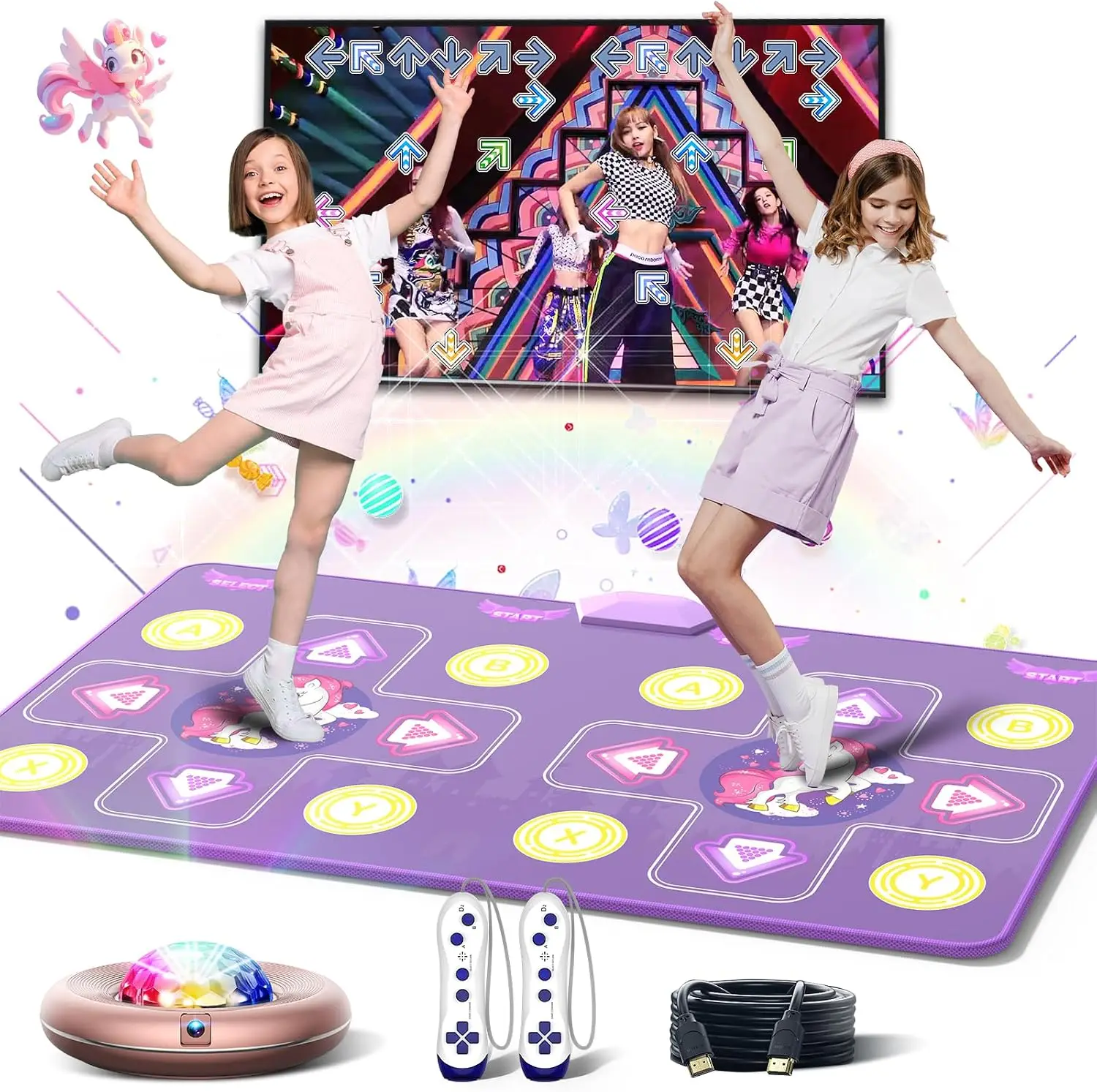 Dance Mat: Wireless TV Pad, Camera, Plug&Play, 2-Player, Family