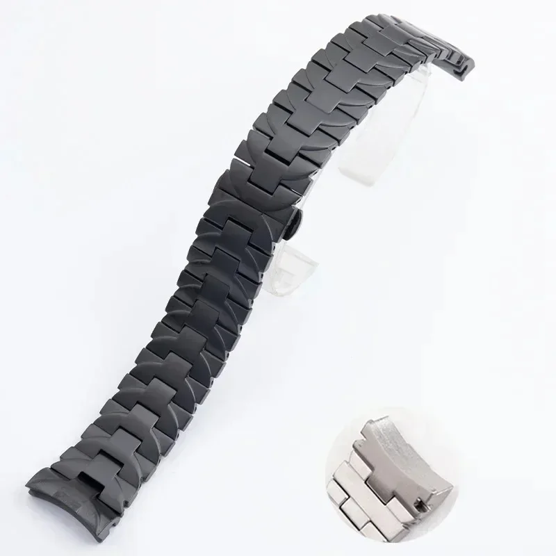 Cinturino in acciaio inossidabile nero argento massiccio 24mm22mm per cinturino Panerai sommergibile Luminor pam441 111 accessori braccialetto