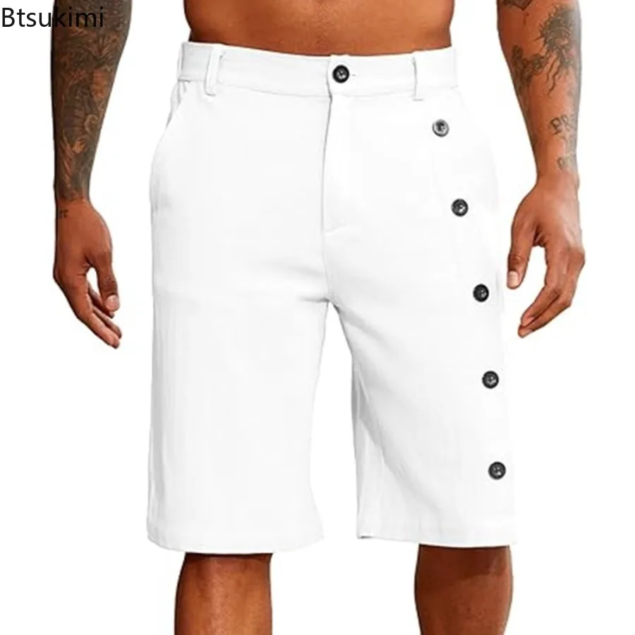 Summer Men's Golf Shorts Outdoor Casual Sports Shorts Solid Straight Leg Hiking Mountaineering Pants Male Vacation Beach Shorts
