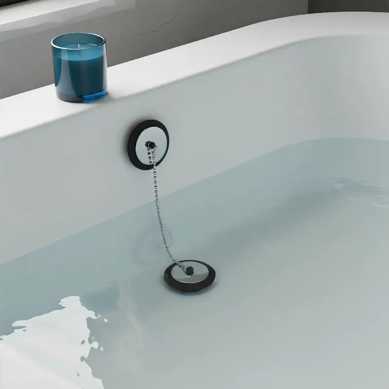 1 PCS Stainless Steel Rubber Sink Stopper With Hanging Chain Leak Proof Seal For Kitchen Bathroom Drain