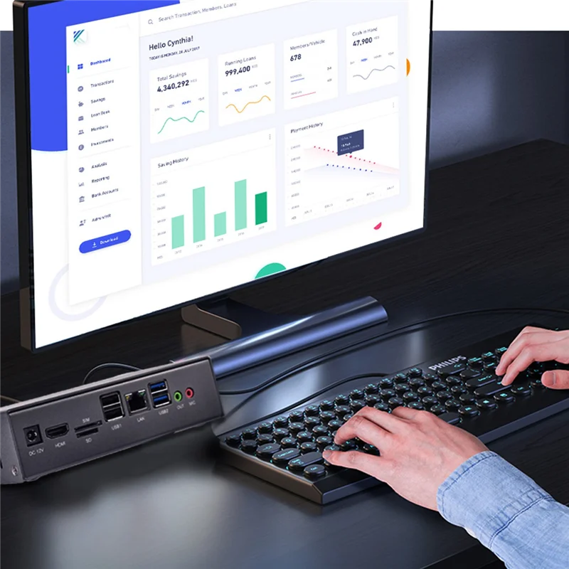 BT3 PRO Chassis HSW-U DDR3 8G 1600Mhz+128GB MSATA SSD Gigabit RJ45 Support 4K Resolution Mini PC Case Set (EU Plug)