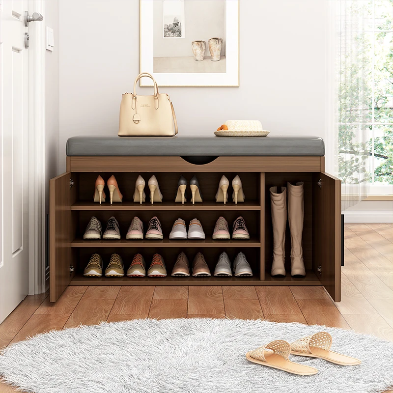 

Shoe changing stool, shoe cabinet, seated at the door of the home, shoe wearing stool, integrated stool, free of installation
