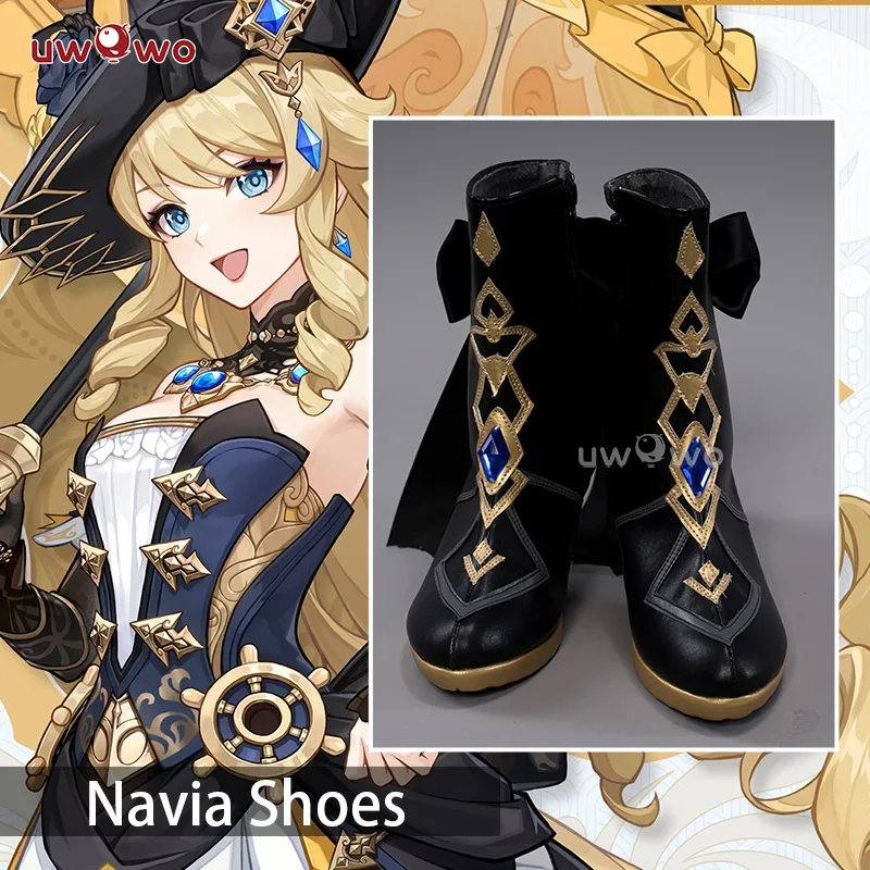 Genshin impact Navia cosplay shoes Fontaine Rococo style dress comseal shoes boots