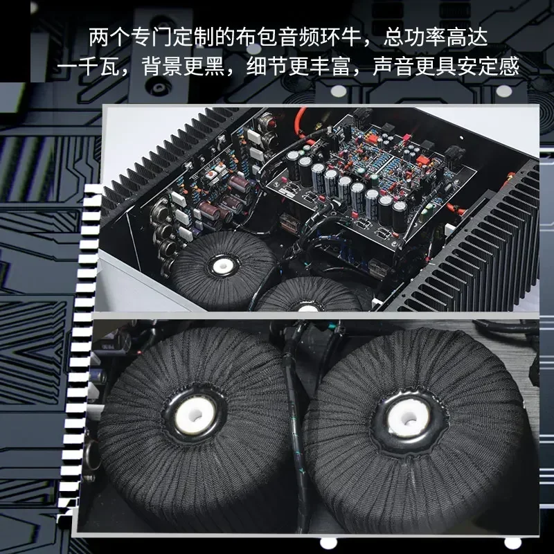 

200w*2 2-channel Class AB Amplifier High Power Low Distortion Supports RCA Balanced XLR Input Transistor HIFI Amplifier Audio