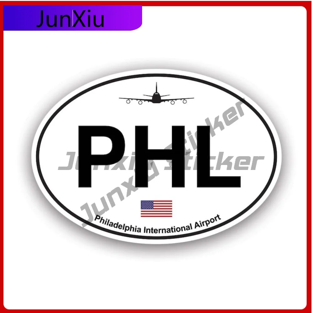 

Funny Philadelphia Airport Euro Oval Sticker Uv Protected Decals Phl Pa Cartoon Vinyl Sticker Sunproof Durable Great For