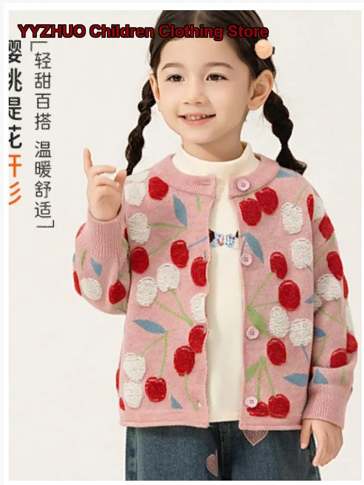 Girls Autumn Kids Clothes Knit Cardigan Chic Coat Baby Top Beautiful Autumn Wear