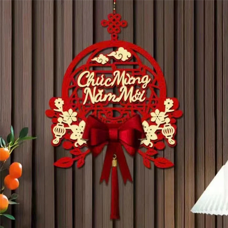Ablu-decoração de texto vietnamita pingente de festival de primavera decoração de ano novo pingente de arco de sala de estar