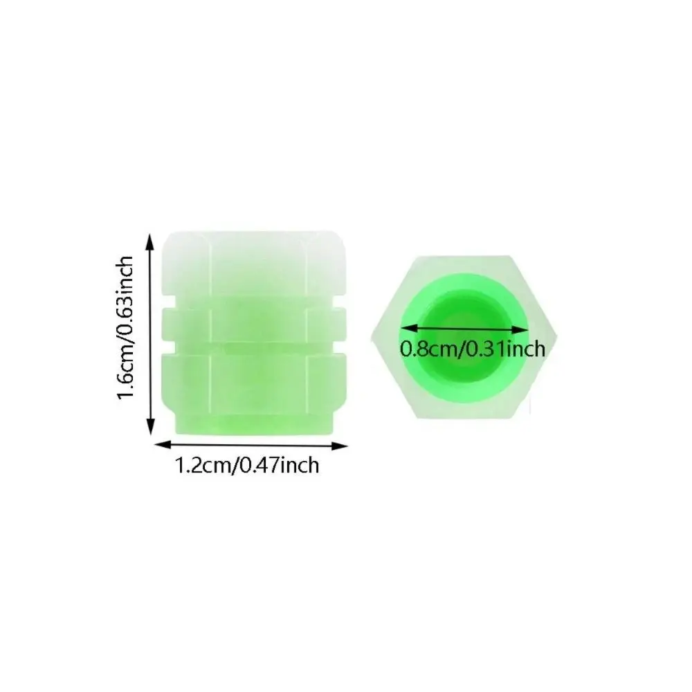 8Pcs Night Glowing Glowing Tire Valve Caps Super Bright Dustproof Tyre Valve Stem Cover Glow-in-the-dark Self-luminous view 6