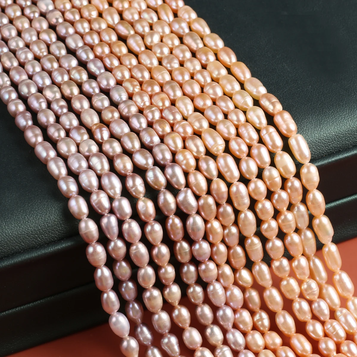 Natural Pearl Rice Shaped Beads Exquisite Shape Elegant Appearance for DIY Jewelry Making Handmade Bracelet Necklace Length 36cm