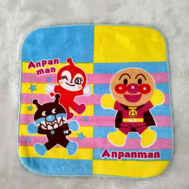 Anpanman Children Square Scarf Towel Cartoon Super Cute Facecloth Kindergarten Supplies Single Sided Printing Handkerchief Gift