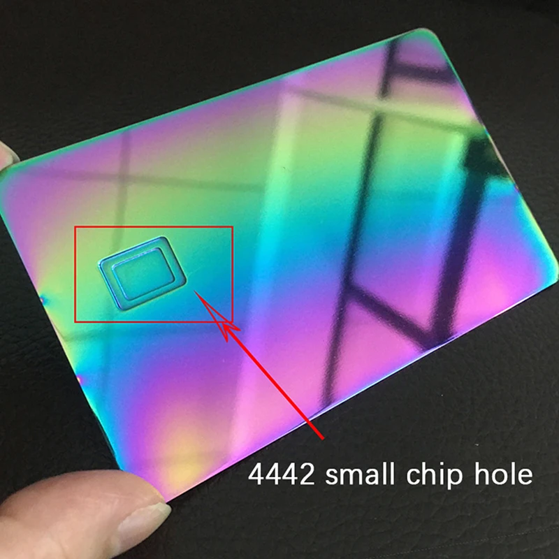 0.8mm Size Mirror Reflective Credit Card With Chip Slot and Signature Bar Metal Membership Polished Gift Card