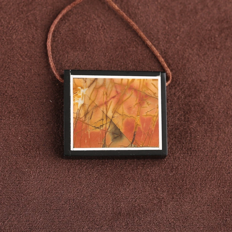 

Natural Stone Howlite,Obsidian,Mulit-Color Picasso Jasper Pendant Bead,Fashion Jewelry Necklace Accessories 32x27x6mm 11.8g