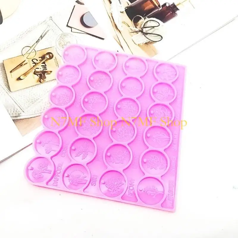 قوالب راتنجات القرط N7MF ، قرط السيليكون قوالب الأذن راتنج القالب مستديرة القالب الإبوكسي لصنع المجوهرات صناعة DIY #2