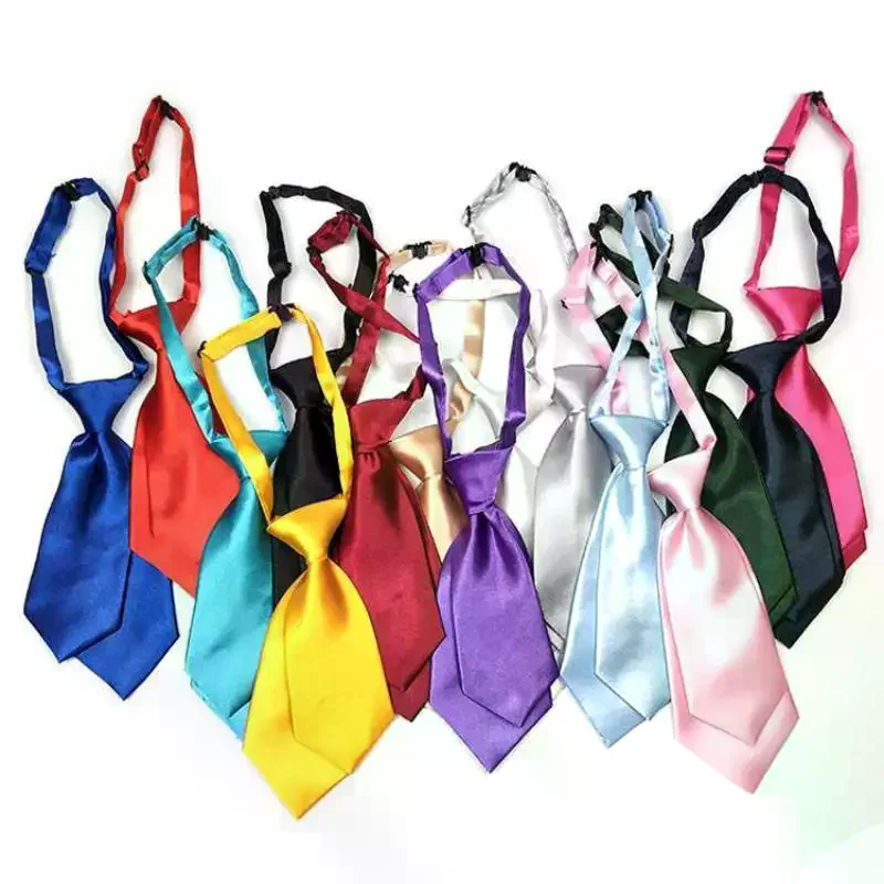 20CM British‑Style Double‑Layer Necktie Adjustable Fashion Cravat Neck Wear For Women Children Daily Outfit