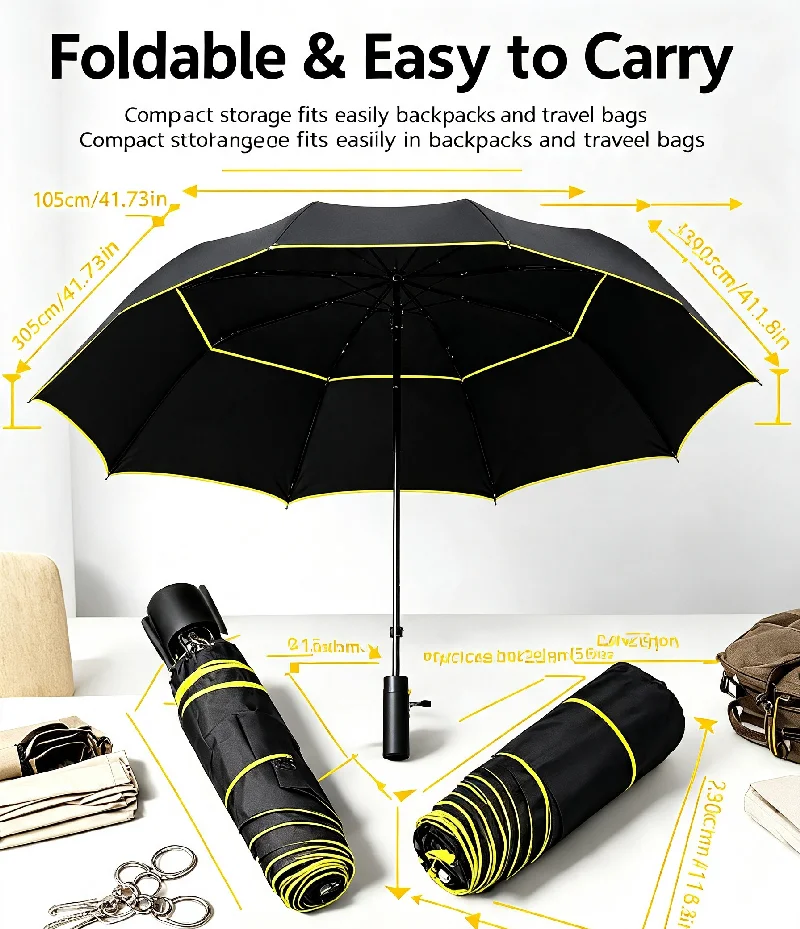 Double Strong Wind Resistant Umbrella Rain Women Large Folding Non-automatic Umbrellas Men Family Travel Business Paraguas