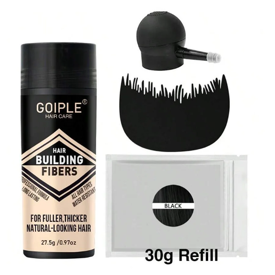 

Hair Fiber Powder Thinning Hair Instantly Adds Volume and Thickness Color Styling Products with Fiber Refill and Pump Accessory