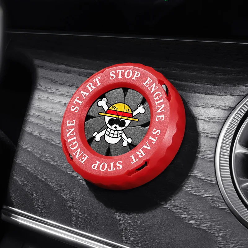 One Piece Car Start Button Decoration Ignition Switch Knob Protective Cover Decorative Circle Car Interior Anime Festival Gift - view 6