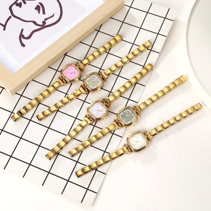 New 7 Styles High Quality Square Heart Cute Crabs Stainless Steel Watch Bracelet For Men Women Friend Birthday DIY Jewelry Gifts