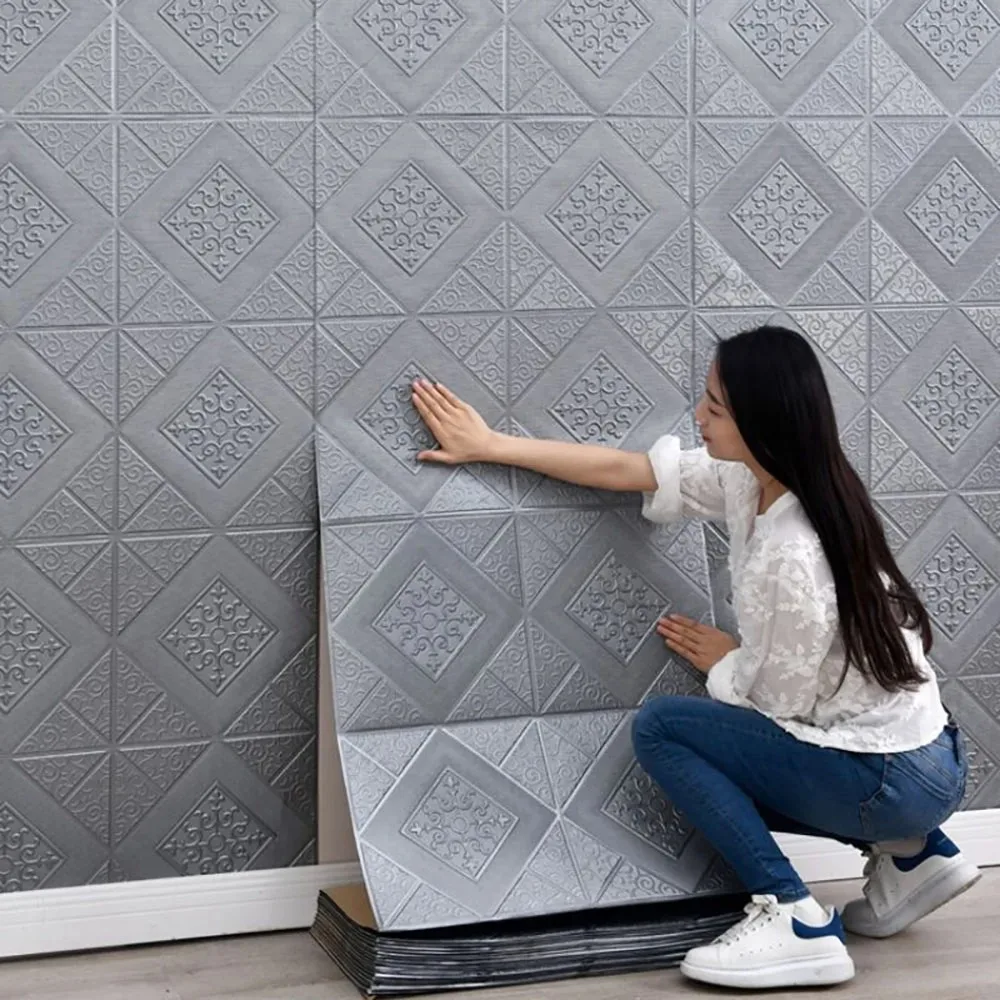 

70*70 см 3D кирпич водонепроницаемые и влагостойкие потолочные обои наклейка на стену пенопластовые обои самоклеящиеся украшения дома