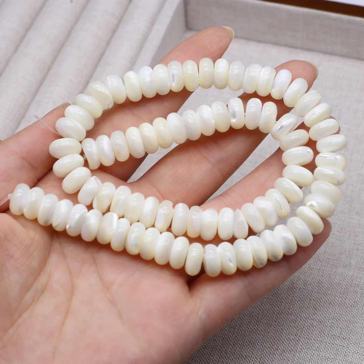 5x10mm Big White Khaki Abacus Shell Natural Freshwater Bead Exquisite Jewelry Making DIY Necklace Bracelet Earrings Accessory