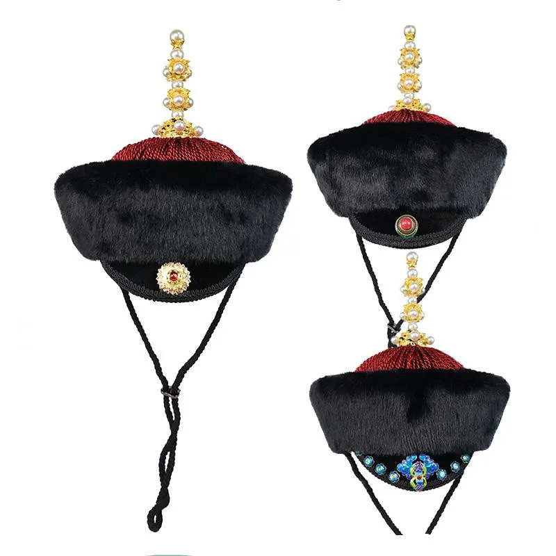 Sombrero oficial de princesa Reina de la dinastía Qing, sombrero de boda antiguo, tocado de palacio de película de TV para Cosplay de Festival femenino