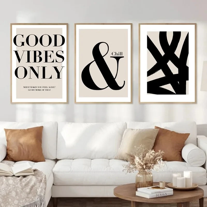 1pc frameless Canvas Painting Home Quote Good Vibes Chaos Self Love Club Positive Affirmation Poster Canvas Painting Print Moder
