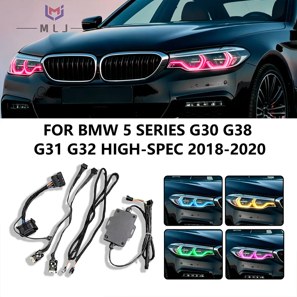 63117214939 63117214940 RGB Headlight Modified Wiring Harness FOR BMW 5 Series G30 G38 G31 G32 High-spec 2018-2020 64 Colors
