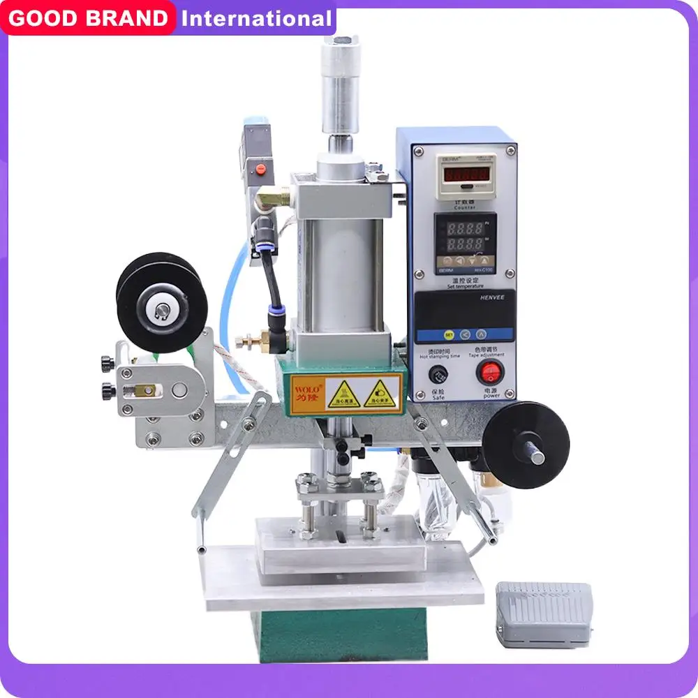 Desktop Pneumatic Hot Foil Stamping Machine Business Card Leather Bronzing Embossing Equipment For PVC Card Paper Wood Press