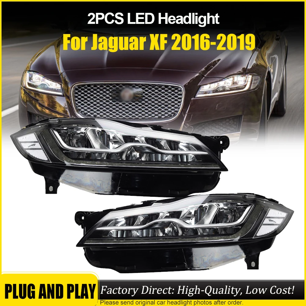 

Автомобильные фары для Jaguar XJL, светодиодные фары 2010-2020 XJ XF XE F-PACE, фары Drl, линзы проектора с динамическим сигналом, автоаксессуары
