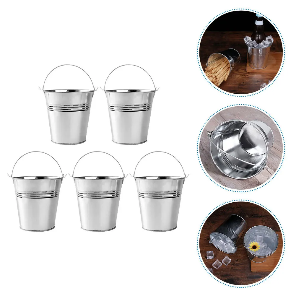 

5Pcs Food Bucket for Serving Versatile Tinplate Container Ideal for Chips Cookies Fried Food Storage Party Restaurant Use