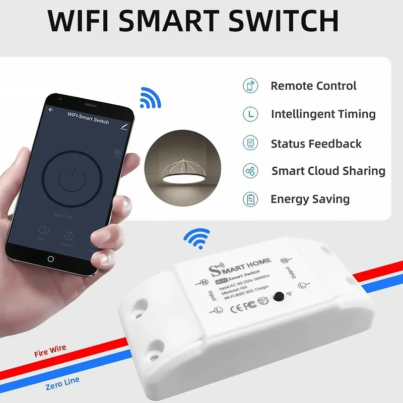 WIFI Smart Circuit Breaker AC110-240V 10A Home Circuit Breaker By TUYA APP Wireless Remote Control Switch Disconnect Switch