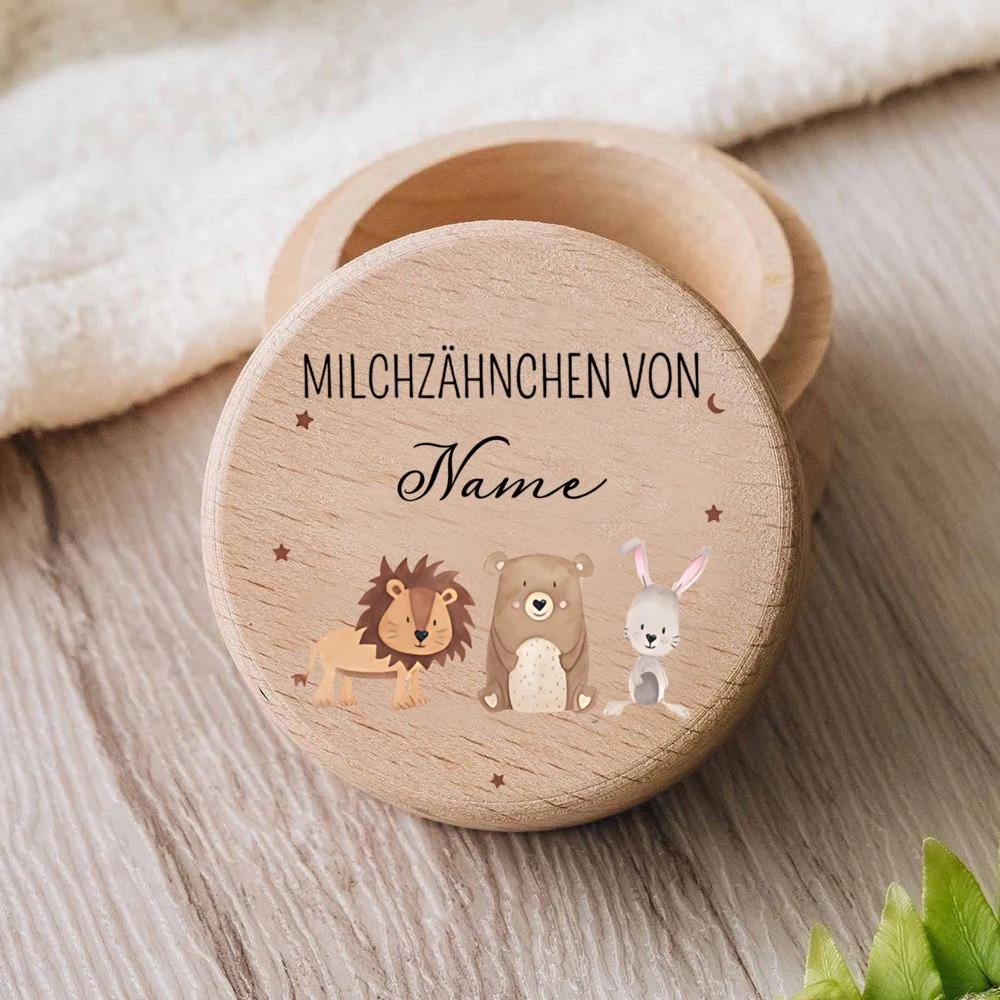 Personalized Baby Tooth Keepsake Box Tooth Fairy Holder for Kids New Baby Gift Custom Wooden Milk Teeth Box Birthday Gifts