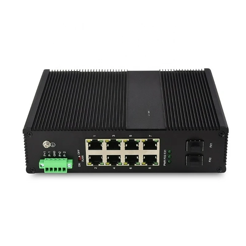 Gigabit 8-port PoE and 2-fiber SFP industrial switches